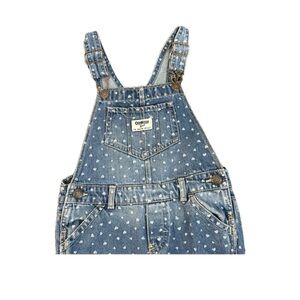 OshKosh B'gosh Denim Overalls with White Heart Design